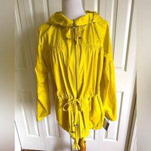 LIZ CLAIBORNE Yellow Hooded Rain Jacket XL NWT $129